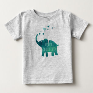 Camiseta Para Bebê Capa longa da criança futura do elefante do