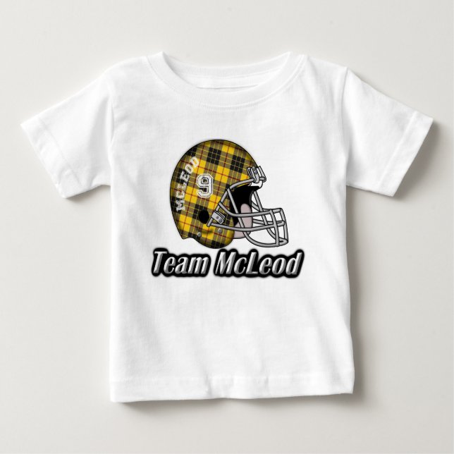 Camiseta Para Bebê Capacete de Futebol da Equipe Clan McLeod MacLeod  (Frente)