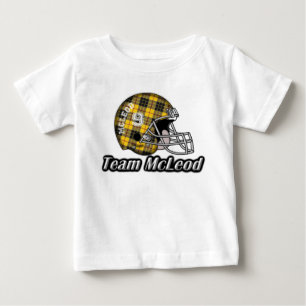 Camiseta Para Bebê Capacete de futebol da equipe do Tartan de McLeod