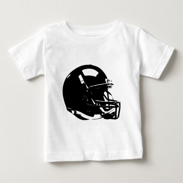 Camiseta Para Bebê Capacete de futebol de pop Art (Frente)