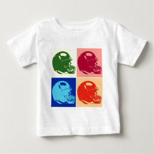 Camiseta Para Bebê Capacete de futebol de Pop de quatro cores