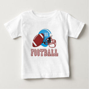 Camiseta Para Bebê Capacete de futebol e bola