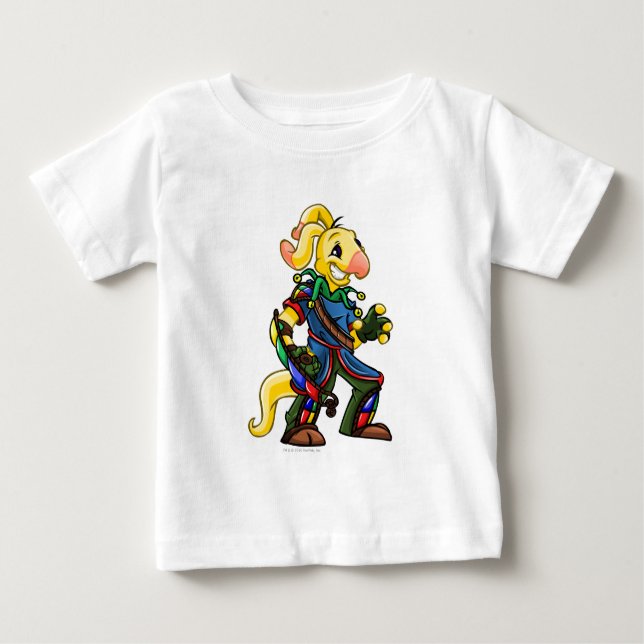 Camiseta Para Bebê Capitão 2 da Equipe da Ilha Roo (Frente)