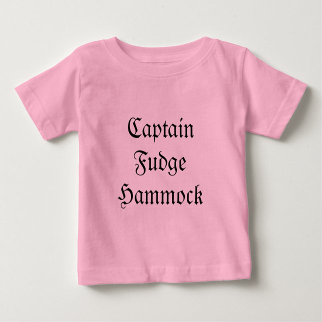 Camiseta Para Bebê Capitão Fudge Hammock (Frente)