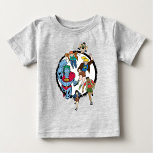 Camiseta Para Bebê Capitão Planeta e o Círculo dos Planetários