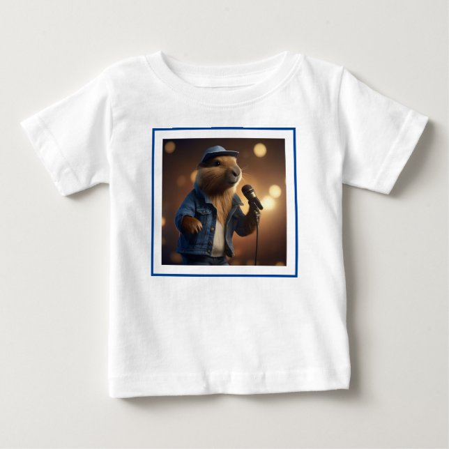 Camiseta Para Bebê "Capivara Cowboy: Serenata no Oeste Selvagem" (Frente)