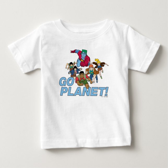 Camiseta Para Bebê Captain Planet and the Planeteers - Go Planet! (Frente)