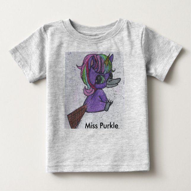 Camiseta Para Bebê capuz-de-bico-roxo (Frente)