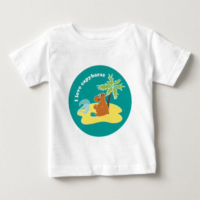Camiseta Para Bebê Capybara (Frente)