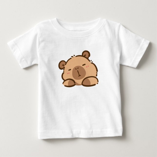 Camiseta Para Bebê Capybara (Frente)
