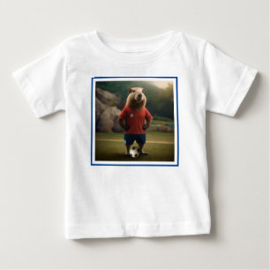 Camiseta Para Bebê "Capybara com Ponta de Goal: A Estrela de Futebol
