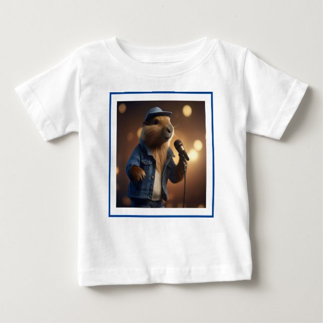 Camiseta Para Bebê "Capybara Cowboy: Serenading the Wild West" (Frente)