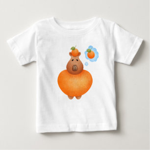 Camiseta Para Bebê Capybara e a laranja mais engraçada