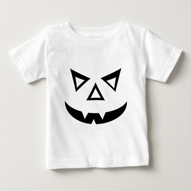 Camiseta Para Bebê Cara da Jack-o-Lanterna do vampiro (Frente)
