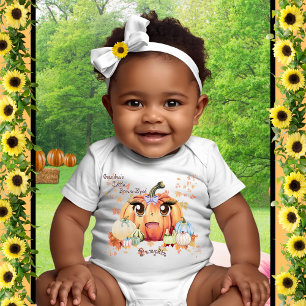 Camiseta Para Bebê Cara de anime sorridente de abelha castanha