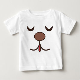 Camiseta Para Bebê Cara de cachorro adorável branco