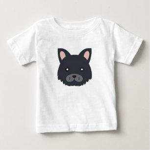 Camiseta Para Bebê Cara de cachorro de desenho animado fofo
