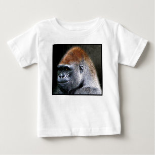 Camiseta Para Bebê Cara do Fim-acima do gorila da planície do Grunge