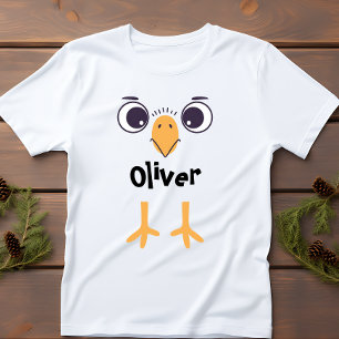 Camiseta Para Bebê Cara e Pernas de Pássaro Engraçado