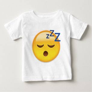 Camiseta Para Bebê Cara Emoji do sono