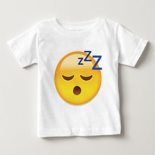 Camiseta Para Bebê Cara Emoji do sono (Frente)
