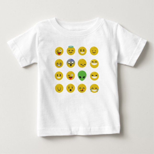 Camiseta Para Bebê Cara feliz Emoji (Frente)