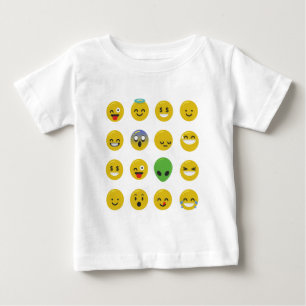 Camiseta Para Bebê Cara feliz Emoji