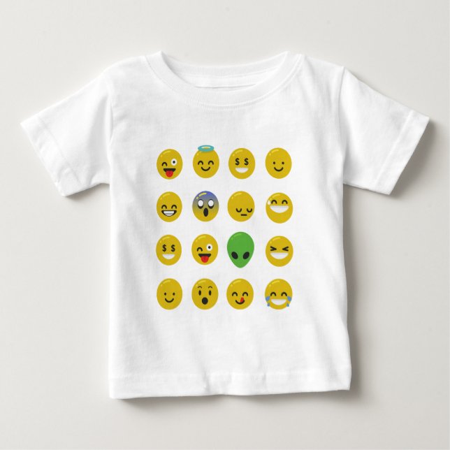 Camiseta Para Bebê Cara feliz Emoji (Frente)