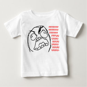 Camiseta Para Bebê Cara irritada Meme da raiva de Fuu Fuuu da cara da