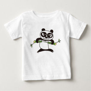 Camiseta Para Bebê Cara Zangada Panda Kung Fu