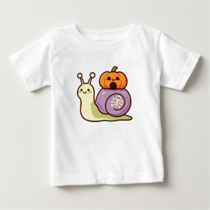 Camiseta Para Bebê Caracol fofo de Halloween
