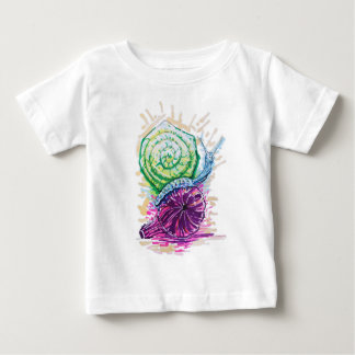 Camiseta Para Bebê Caracol na Fig colorido