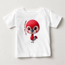Camiseta Para Bebê Caractere Adorável de Pássaro Vermelho