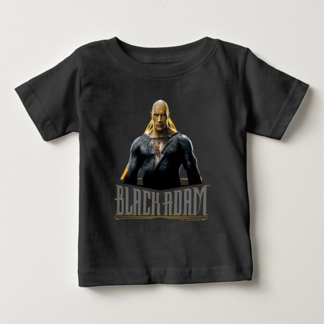 Camiseta Para Bebê Caractere e Nome de Adão Preto (Frente)