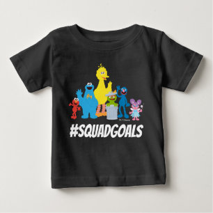 Camiseta Para Bebê Caracteres de Rua Sésamo   #SQUADGOALS