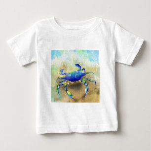 Camiseta Para Bebê Caranguejo de Cores Bonito - Desenho Migrado -