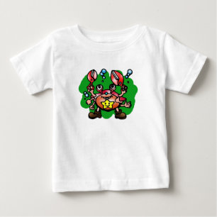 Camiseta Para Bebê Caranguejo feliz do cancer com estrela