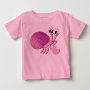 Camiseta Para Bebê Caranguejo-Melo-Rosa-Gelado