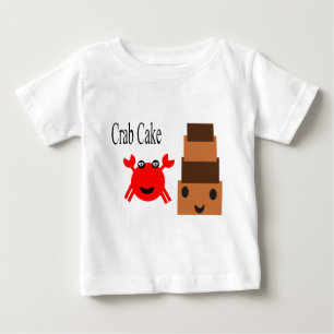 Camiseta Para Bebê Caranguejo muito bonito com bolo