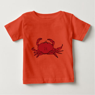 Camiseta Para Bebê Caranguejo Vermelho