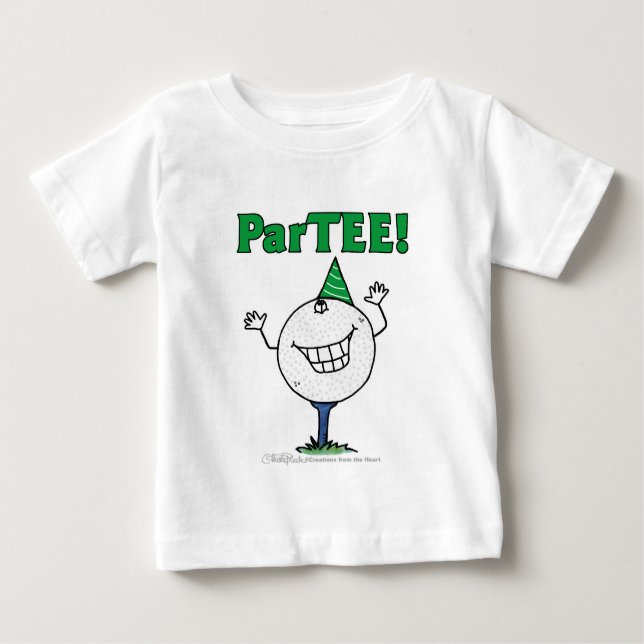 Camiseta Para Bebê Caráter de bola de golfe ParTEE! (Frente)