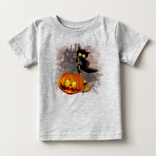 Camiseta Para Bebê Caráter de Dia das Bruxas Divertido assustado por