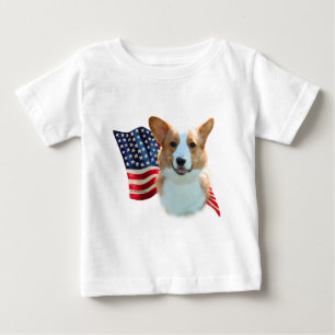 Camiseta Para Bebê Cardigan Welsh Corgi Flag