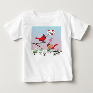 Camiseta Para Bebê Cardinhos de Norte Vermelho Bonito Adoram Paisagem