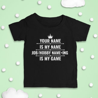 Camiseta Para Bebê Cargo Engraçado Personalizado e Nome do Hobby