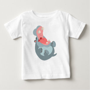 Camiseta Para Bebê Caricatura Bestial Hippo Baby T-Shirt