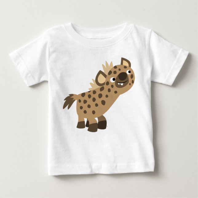 Camiseta Para Bebê Caricatura Curiosa Hyena Baby T-Shirt (Frente)