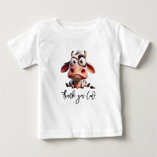 Camiseta Para Bebê Caricaturas de Vaca Sagrada Eu Sou Uma Vaqueira 1º (Frente)