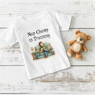 Camiseta Para Bebê Carimbo Nap no Dia de os pais de Treinamento