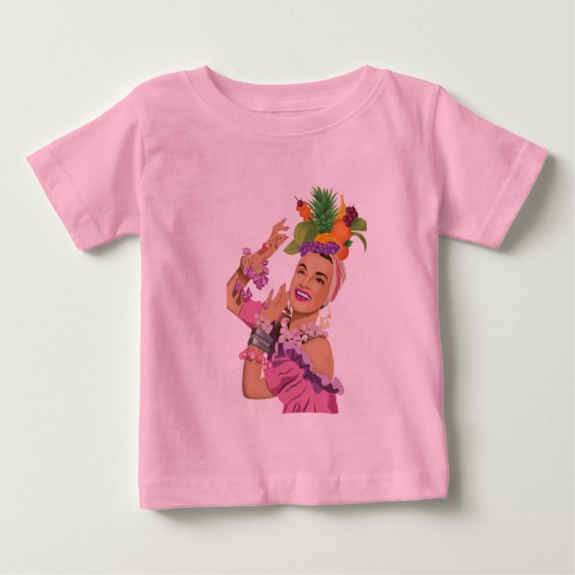 Camiseta Para Bebê Carmen Miranda (Frente)